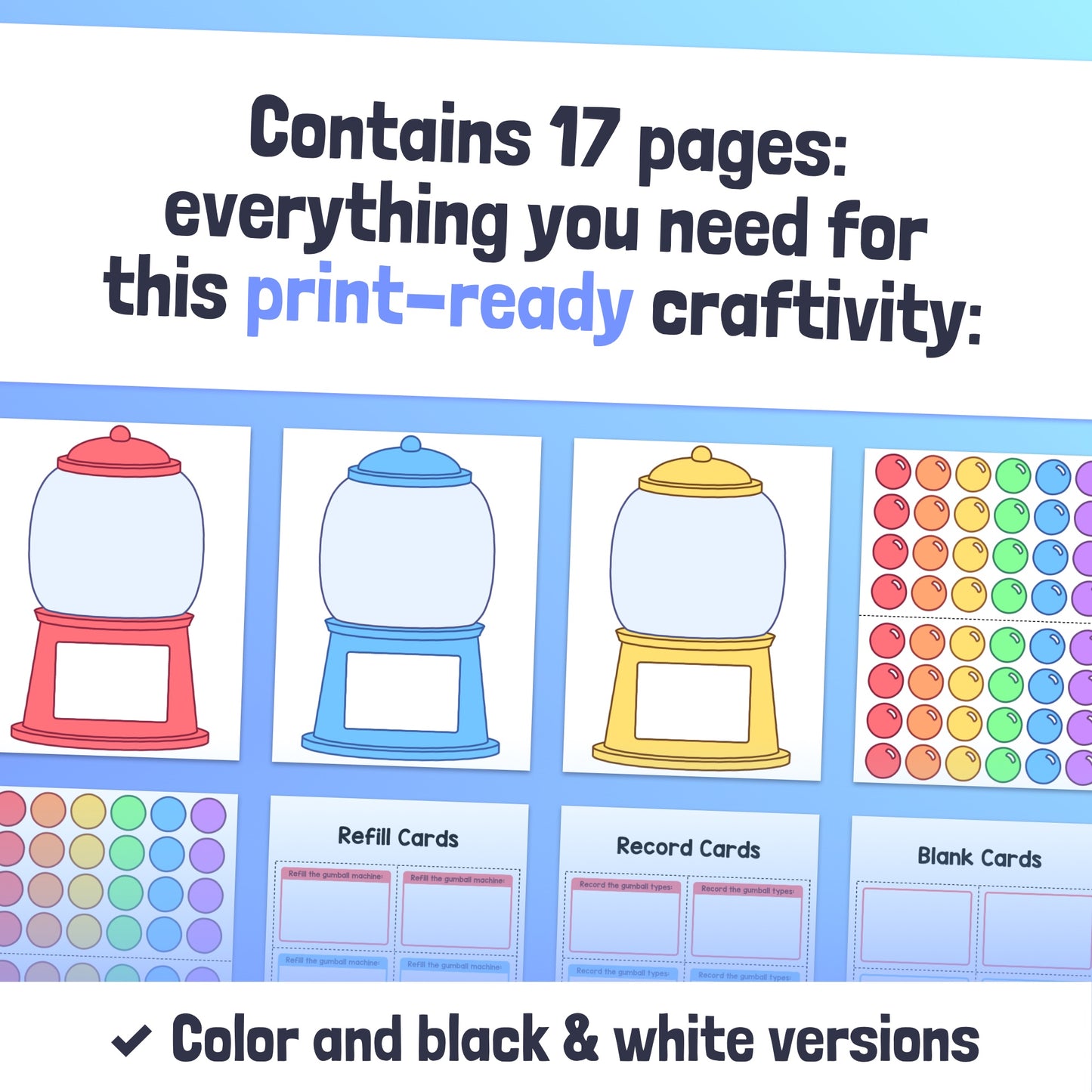 Printable fraction craftivity for kids