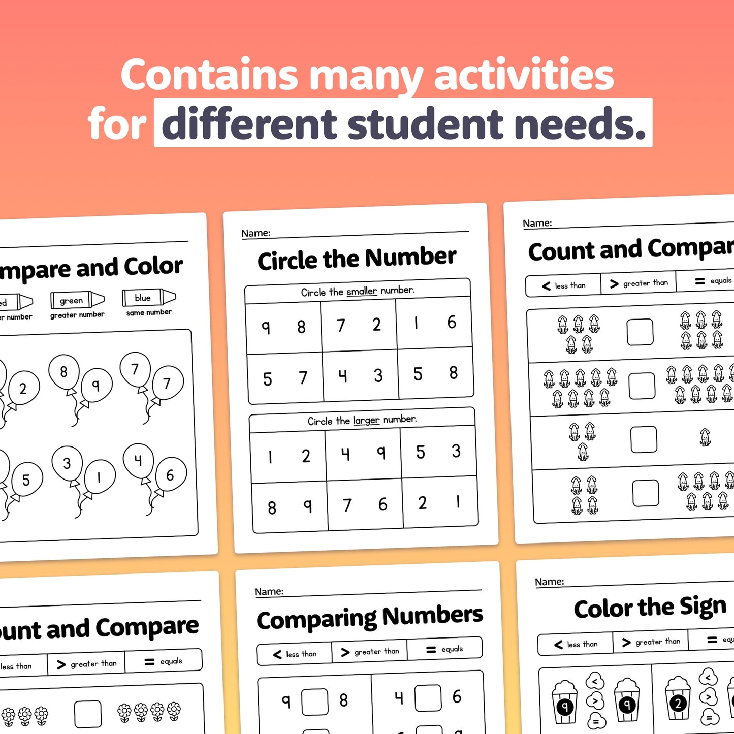 Compare numbers center