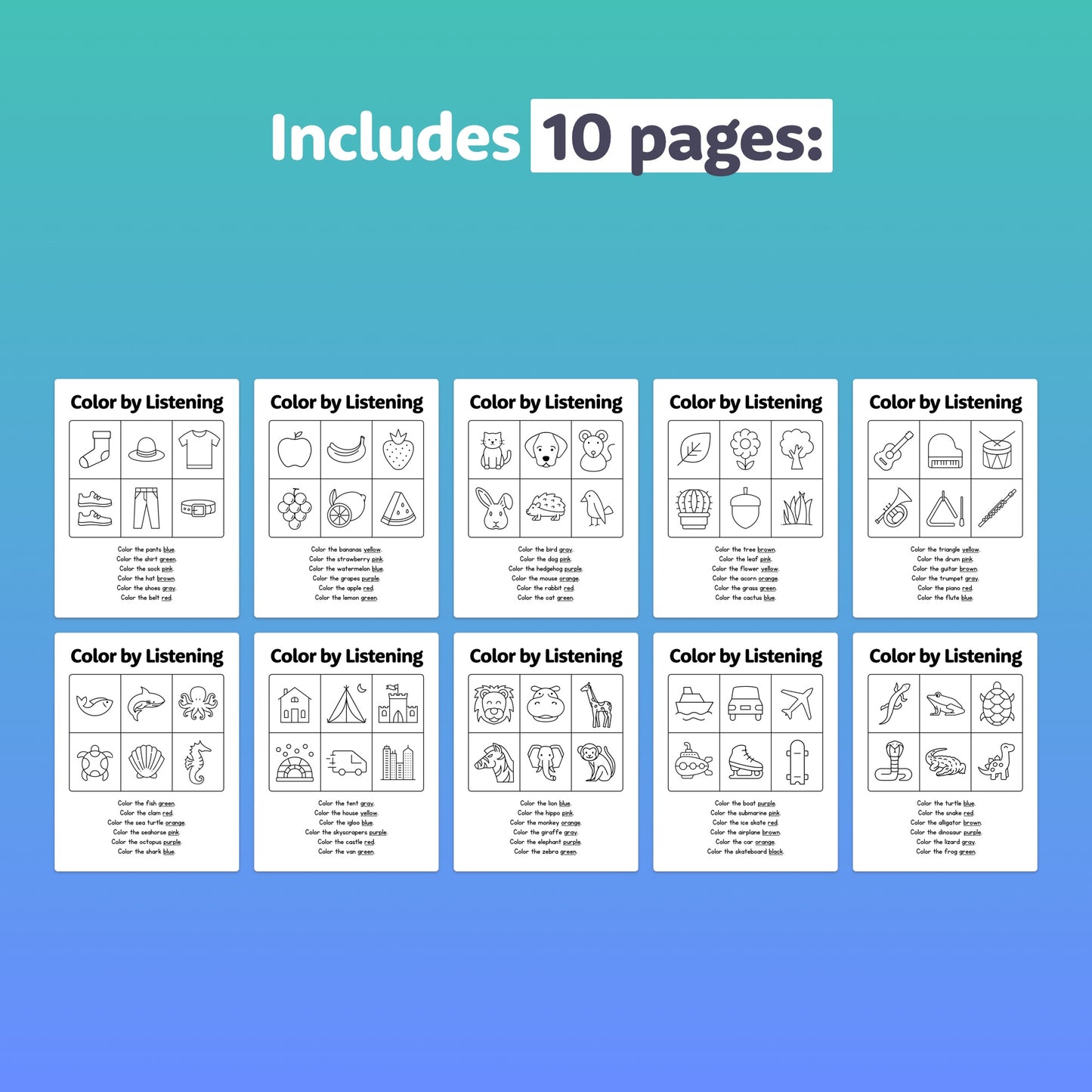 Printable PDF: kindergarten oral listening skills