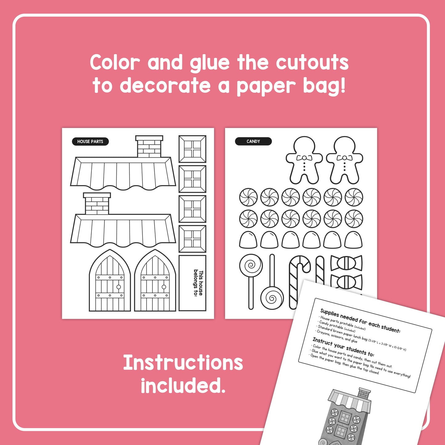 Gingerbread house craft for kids