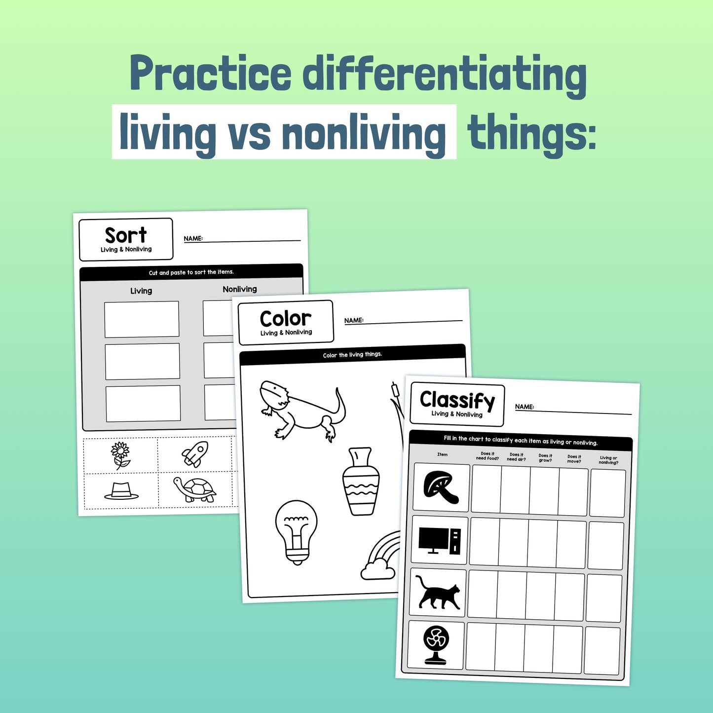 Living and nonliving things