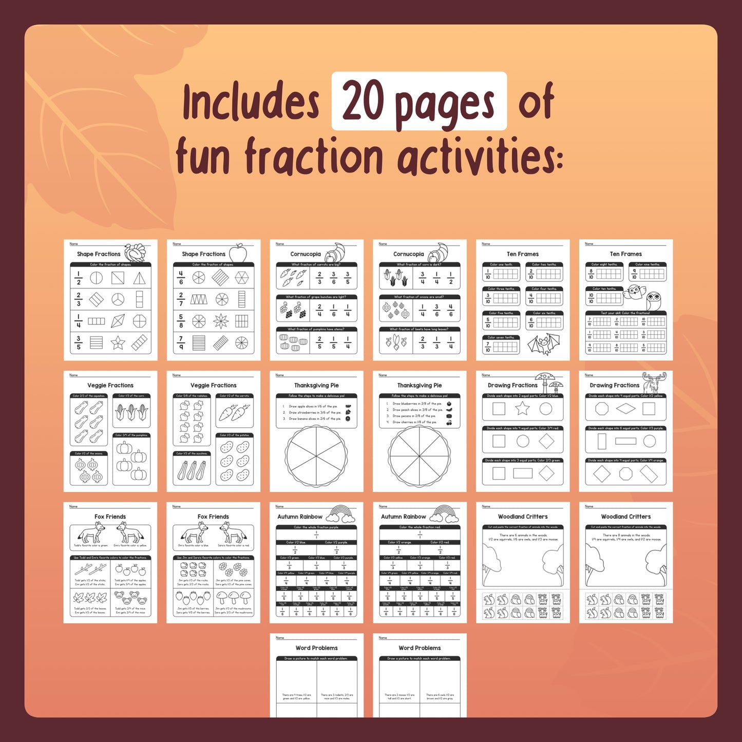 Beginner fraction activities and math centers
