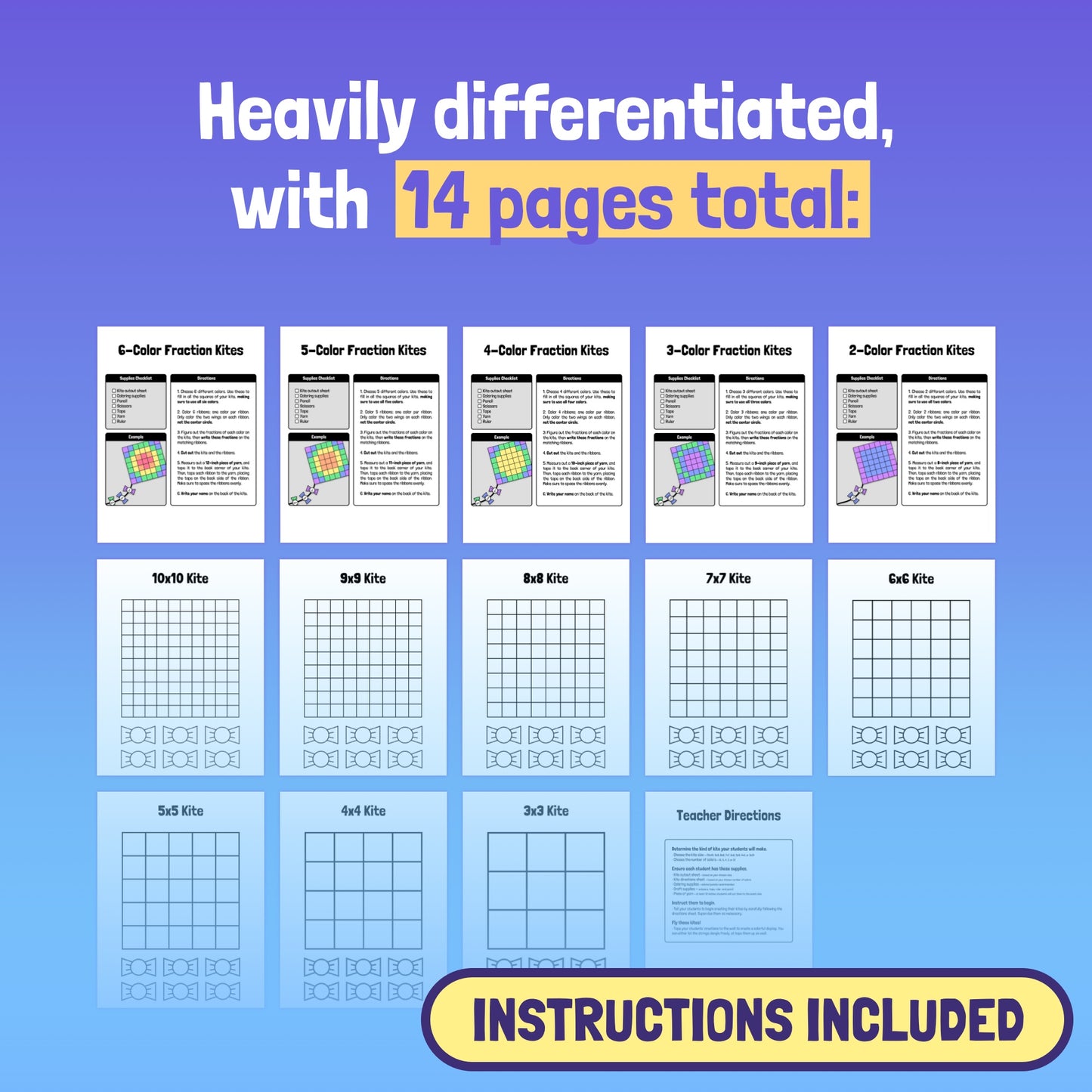 Printable fraction activity for intervention