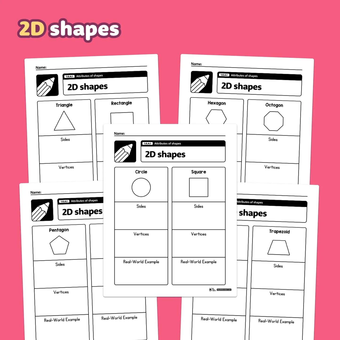 Attributes of Shapes Worksheets | 1.G.A.1