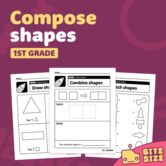 Compose Shapes Worksheets | 1.G.A.2