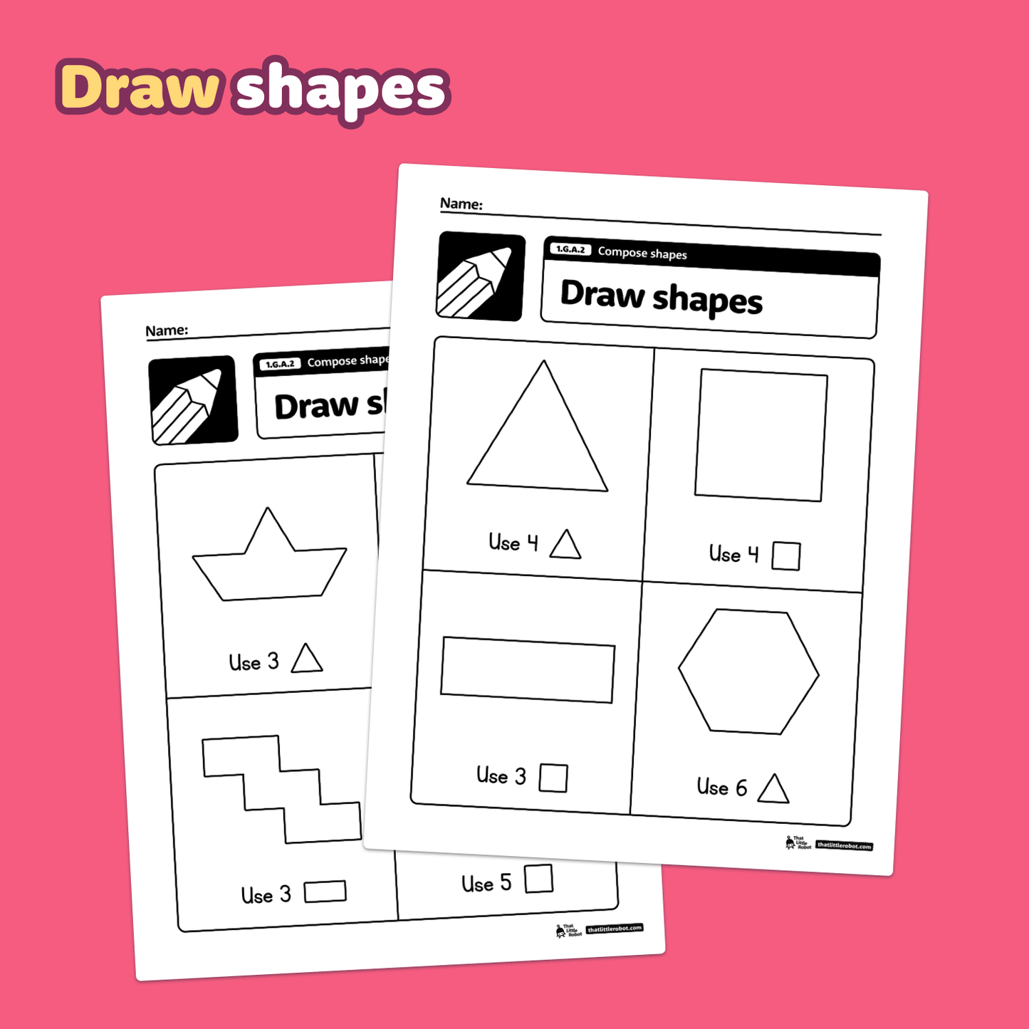 Compose Shapes Worksheets | 1.G.A.2