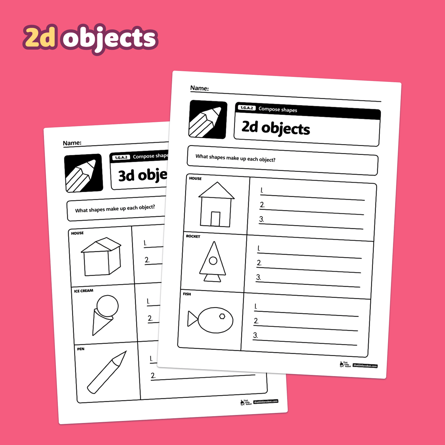 Compose Shapes Worksheets | 1.G.A.2