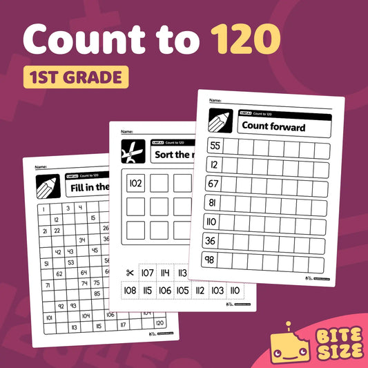 Count to 120 Worksheets | 1.NBT.A.1