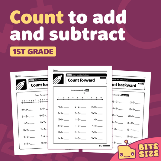 Count to Add and Subtract Worksheets | 1.OA.C.5