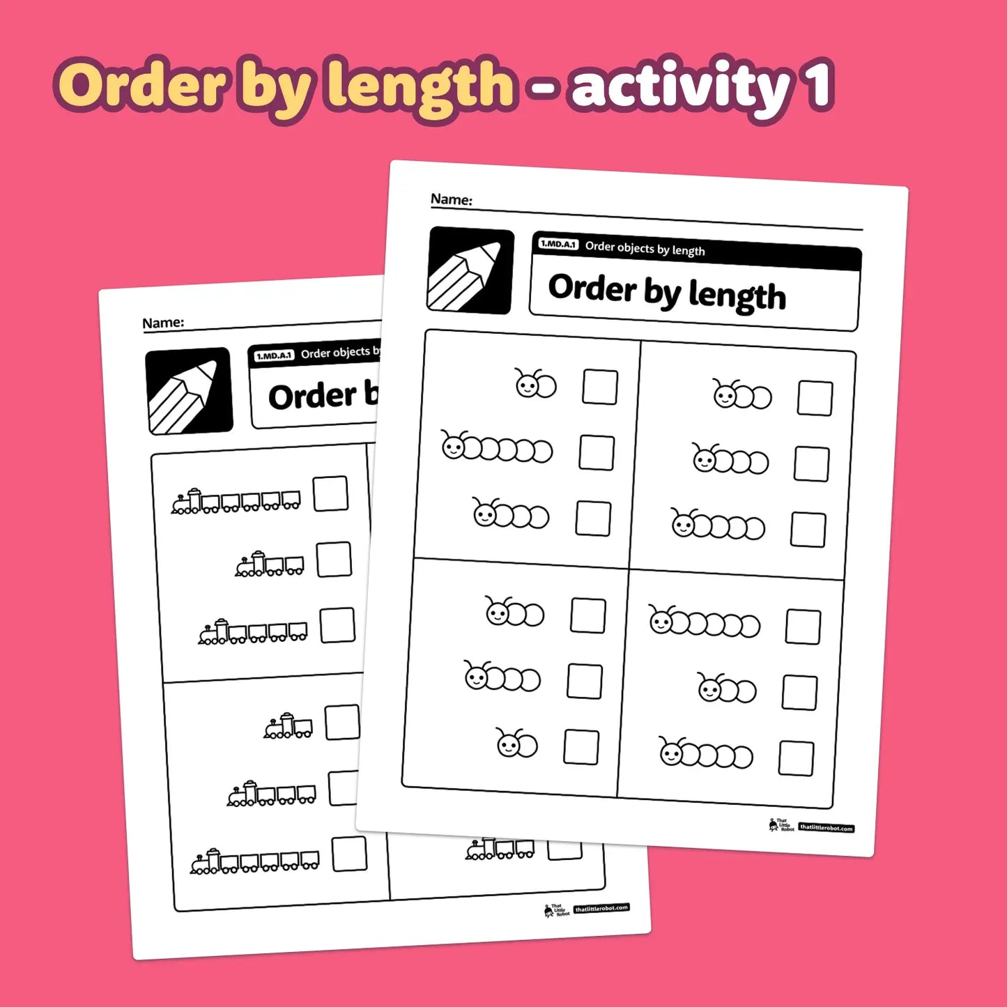 Order Objects By Length Worksheets | 1.MD.A.1