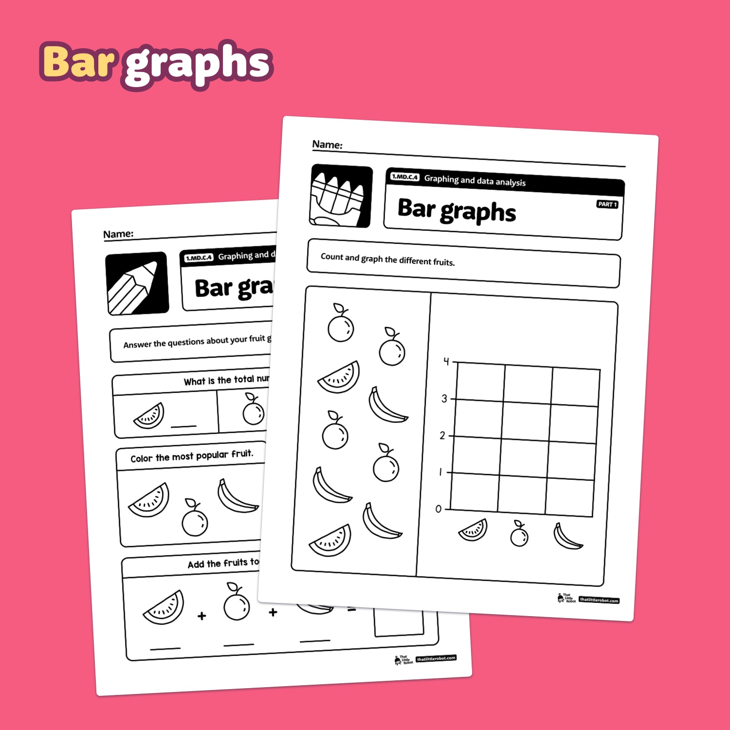 Graphing and Data Analysis Worksheets | 1.MD.C.4 | Printable PDF – That ...