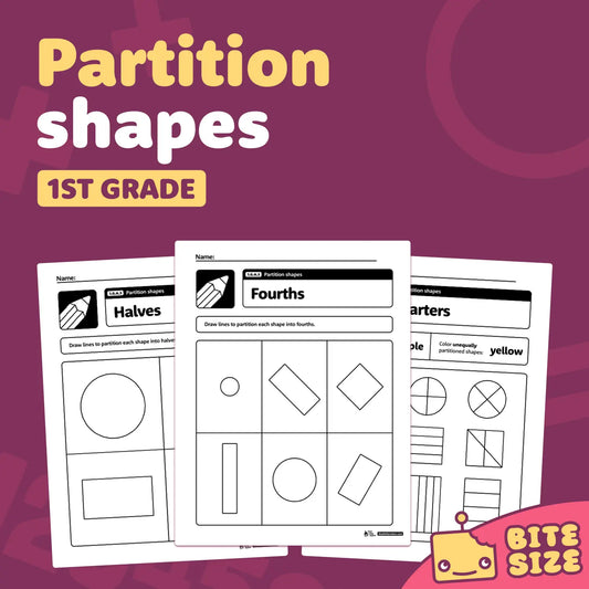 Partition Shapes Worksheets | 1.G.A.3