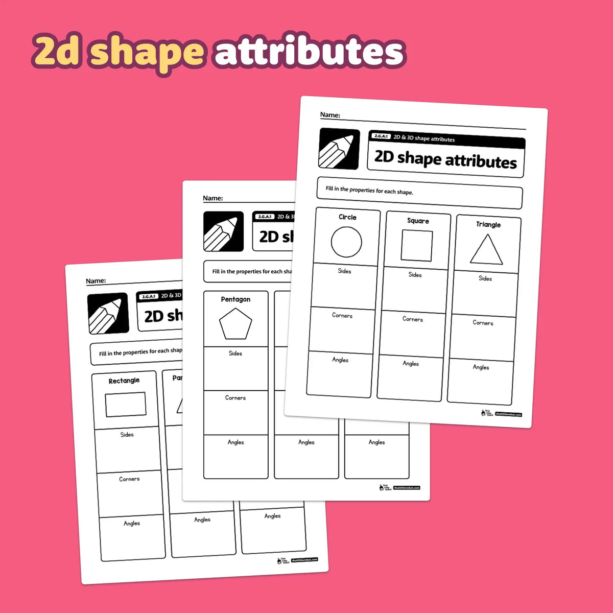 Multiple Attributes Worksheet 2d & 3d Shape Attributes Worksheets | 2.G.A.1 | Printable PDF – That ...
