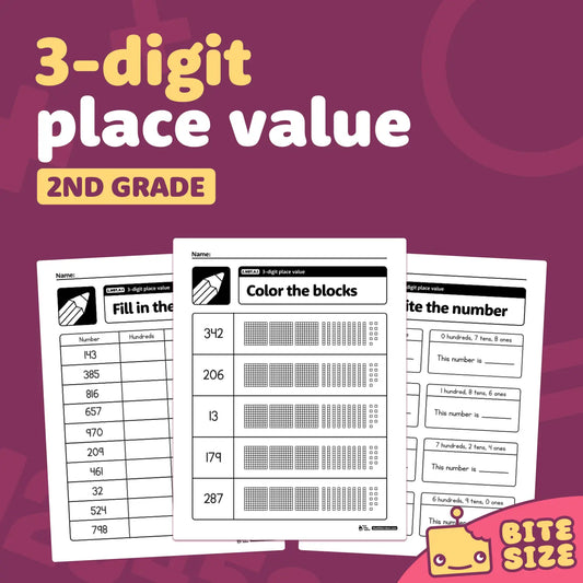 3-Digit Place Value Worksheets | 2.NBT.A.1