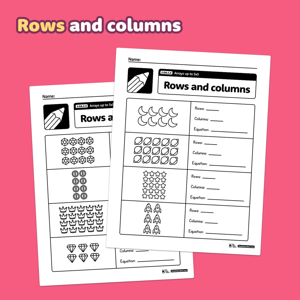 Double Array Worksheet Arrays & Repeated Addition Worksheets | 2.OA.C.4 | Printable PDF – That ...