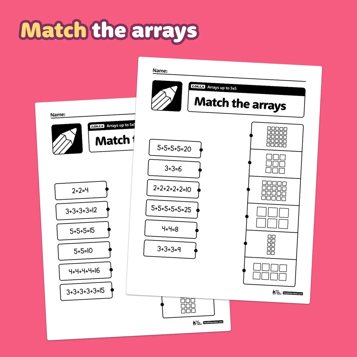 Arrays & Repeated Addition Worksheets | 2.OA.C.4 | Printable PDF – That ...