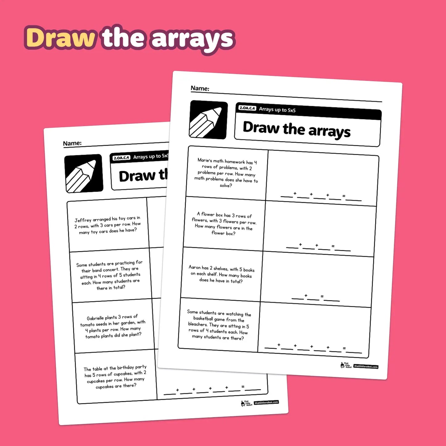 Arrays & Repeated Addition Worksheets | 2.OA.C.4