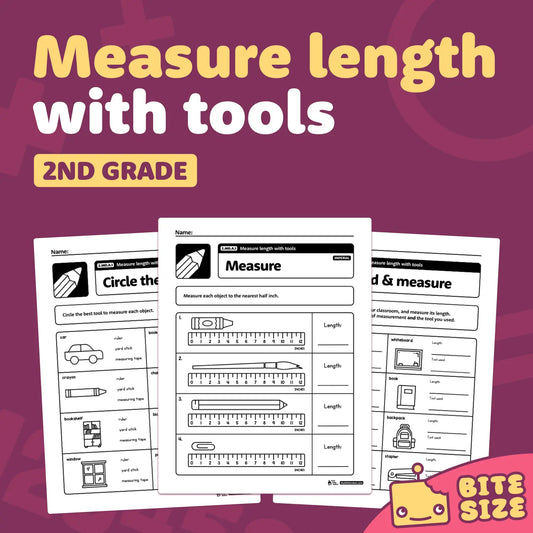 Measure Length With Tools Worksheets | 2.MD.A.1