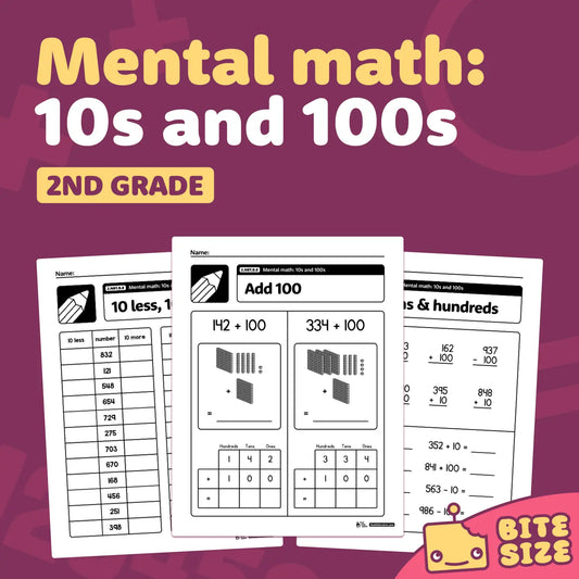 Mental Math: 10s & 100s Worksheets | 2.NBT.B.8