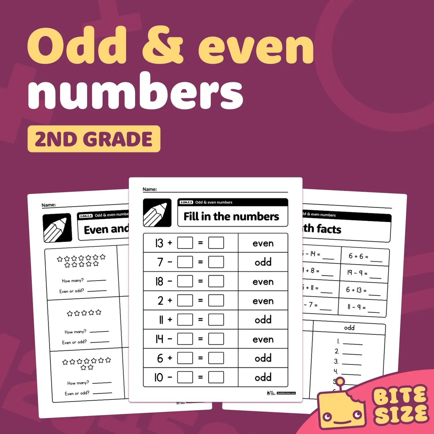 Odd Even Numbers Worksheet.pdf Odd & Even Numbers Worksheets | 2.OA.C.3 | Printable PDF – That Little ...