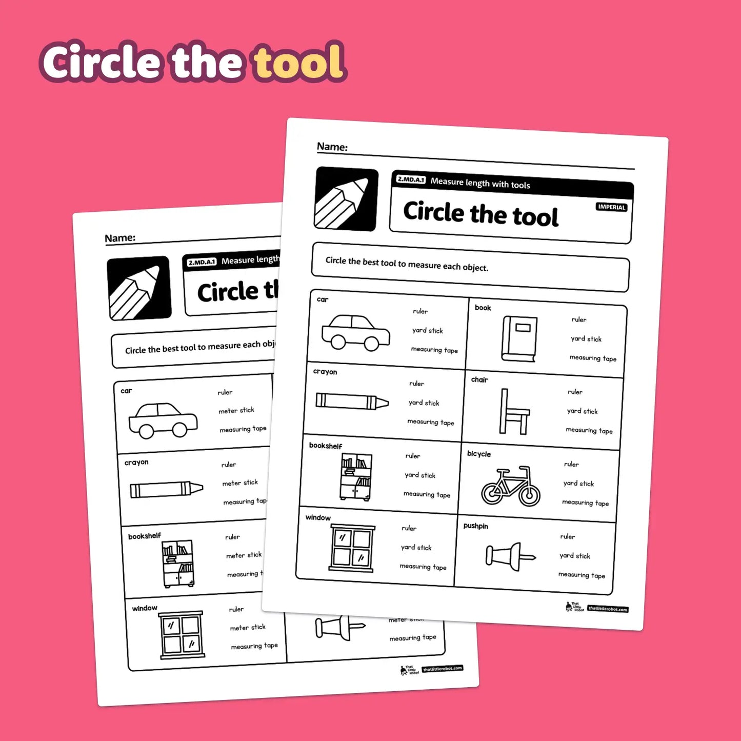 Measure Length With Tools Worksheets | 2.MD.A.1