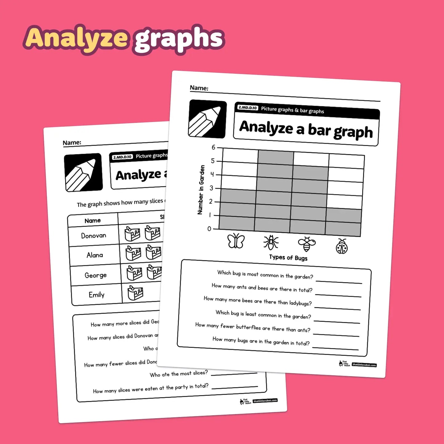 Picture Graphs & Bar Graphs Worksheets | 2.MD.D.10