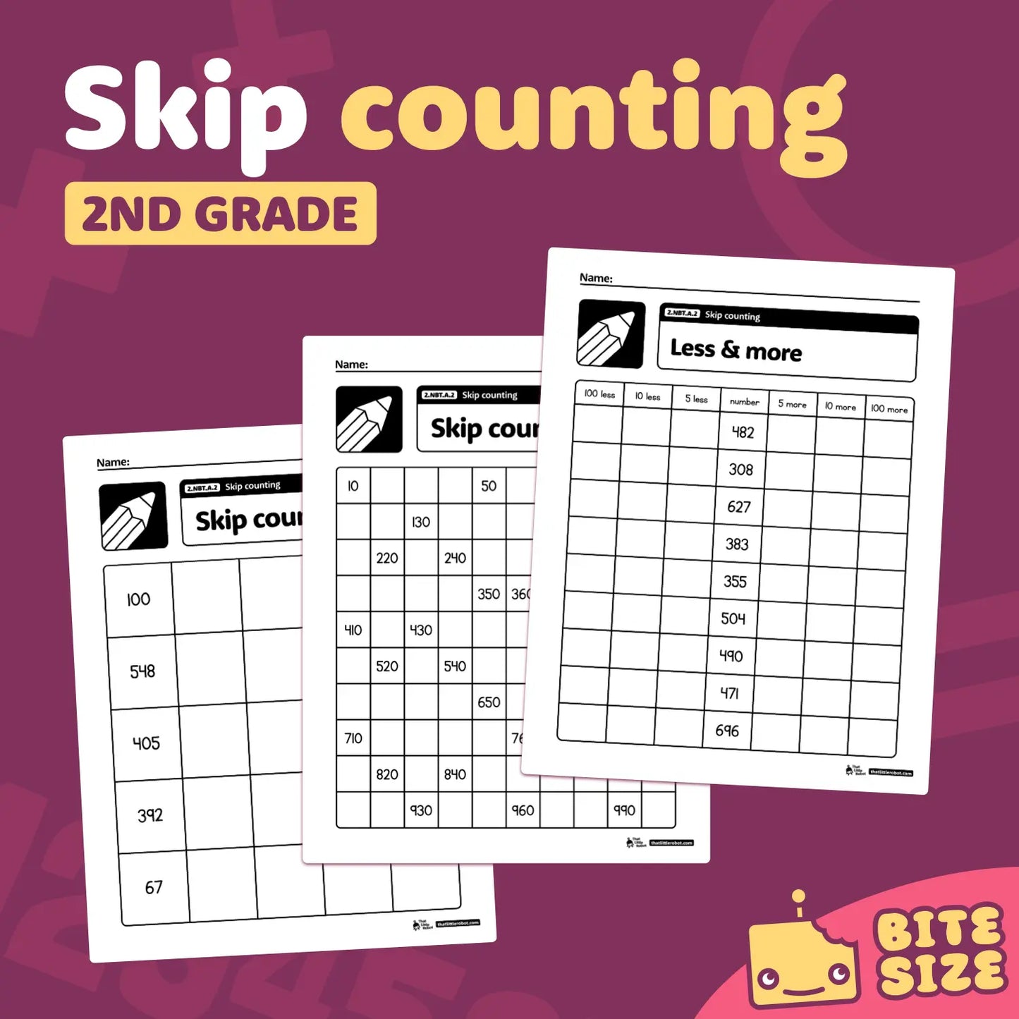 Skip Counting Worksheets | 2.NBT.A.2