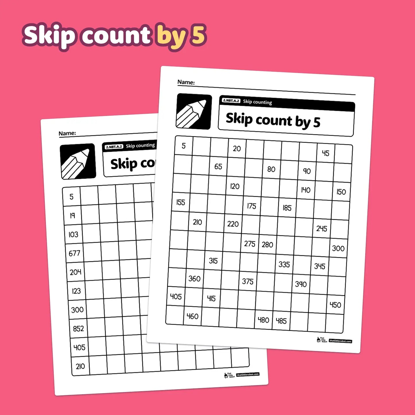 Skip Counting Worksheets | 2.NBT.A.2