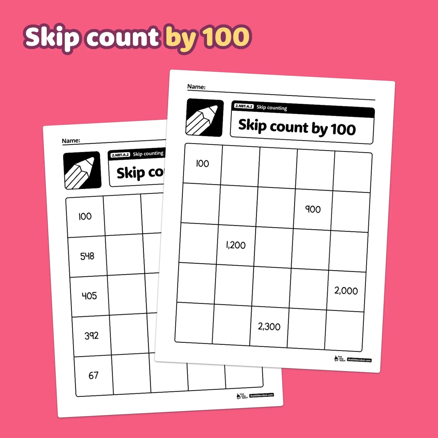 Skip Counting Worksheets | 2.NBT.A.2