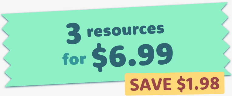 Ticket reading "3 resources for $6.99 / SAVE $1.98"