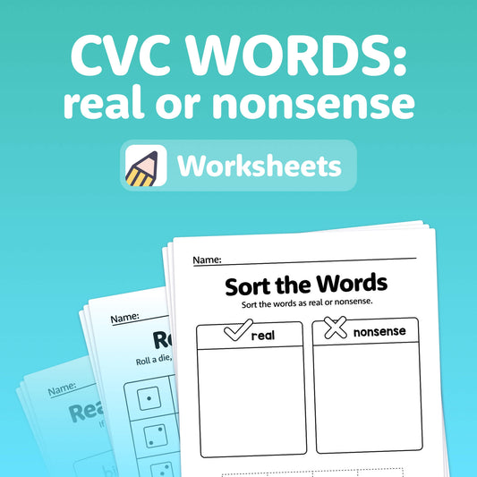 CVC Words: Real or Nonsense Worksheets