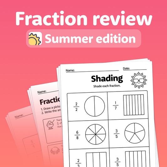 Summer Fraction Review Worksheets