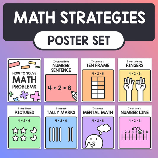 Kindergarten addition strategies posters