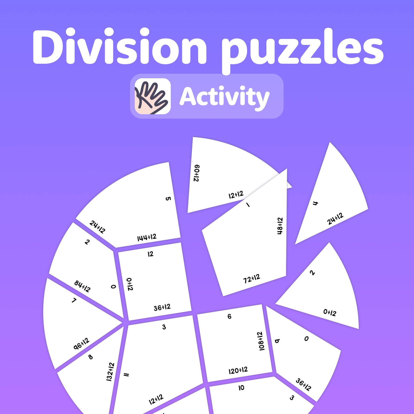Printable division puzzles activity