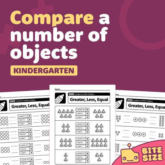 Compare a Number of Objects Worksheets | K.CC.C.6