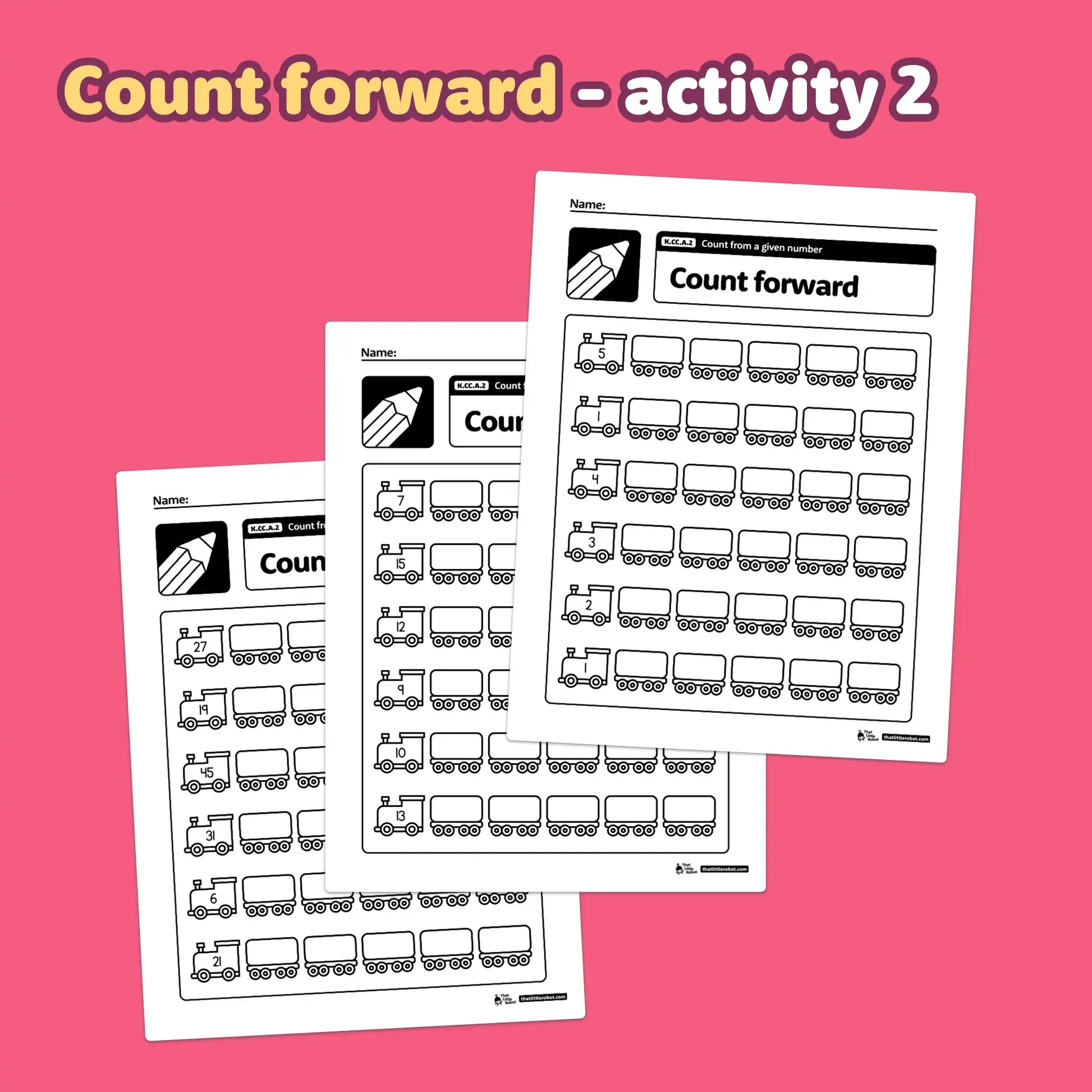 Count on From a Given Number Worksheets | K.CC.A.2 | Printable PDF ...