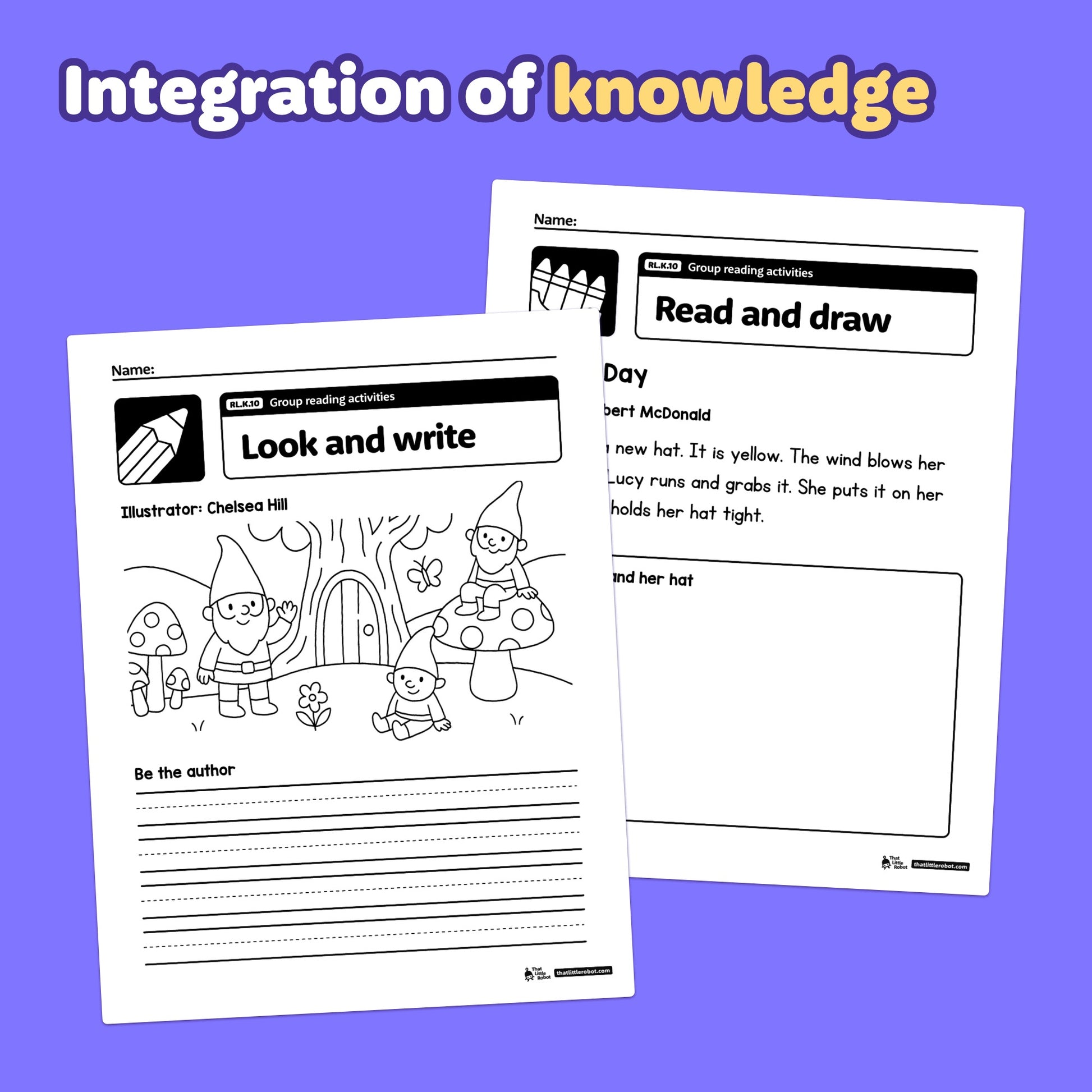 Printable kindergarten worksheets for group reading activities RL.K.10.