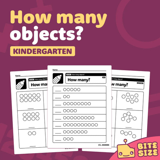 How Many Objects Worksheets | K.CC.B.5