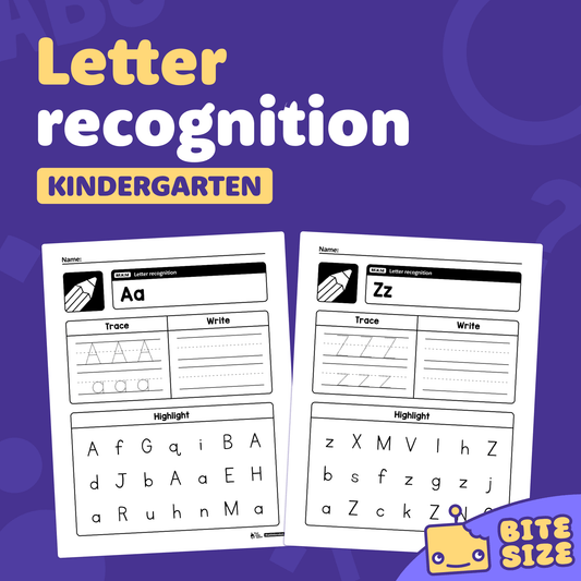 Printable kindergarten letter recognition worksheets labeled RF.K.1d.