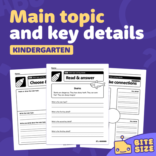 Worksheets display main topic and key details questions for kindergarten.