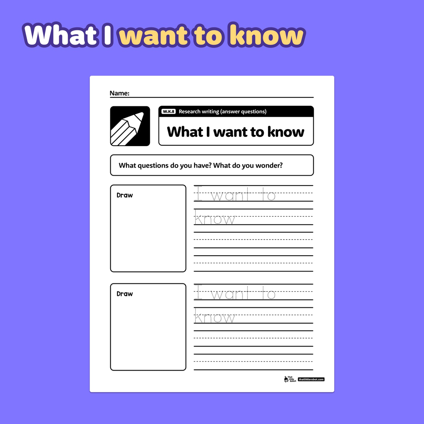 Research writing graphic organizers with lined and blank drawing spaces.