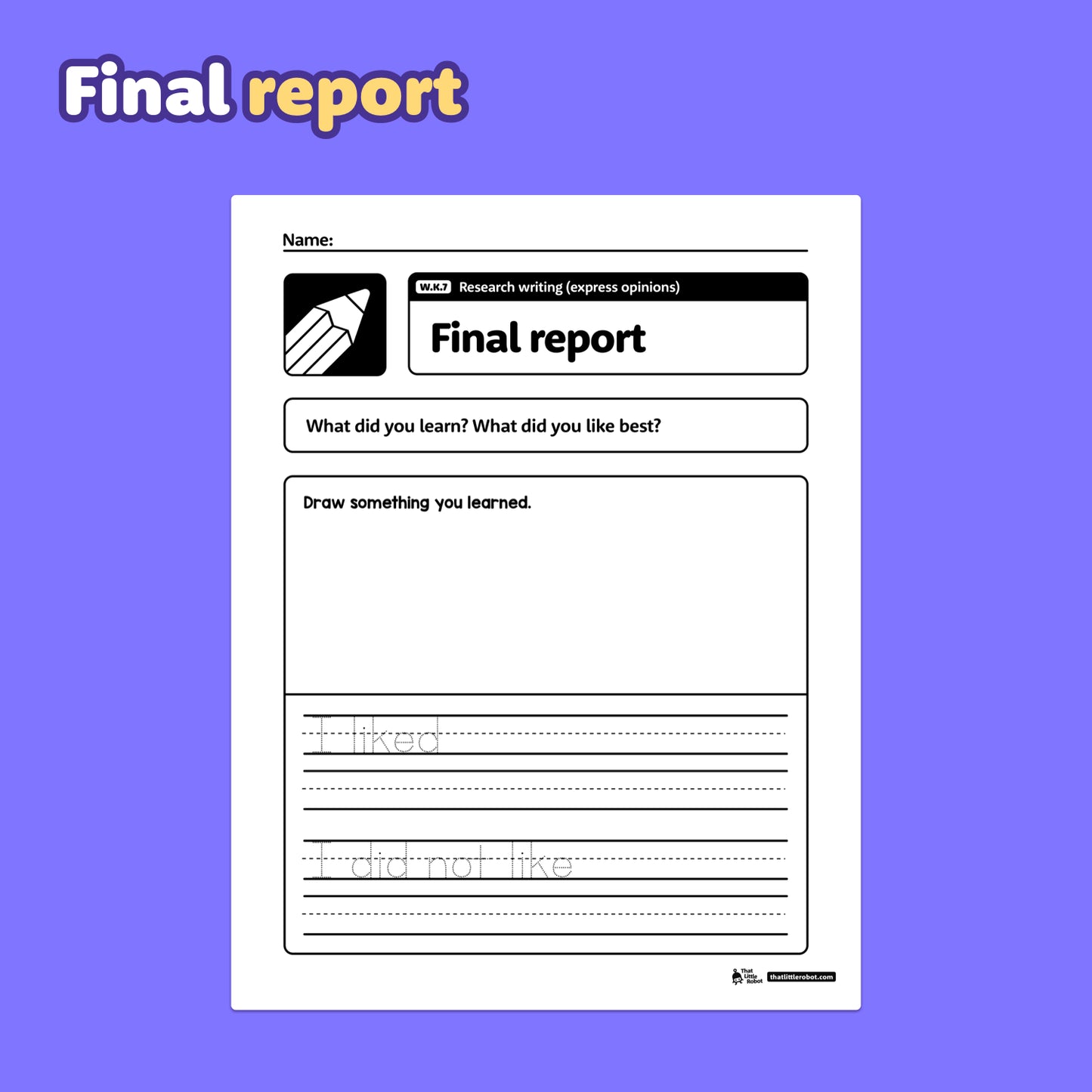 Printable graphic organizers with spaces for drawing and writing for children.