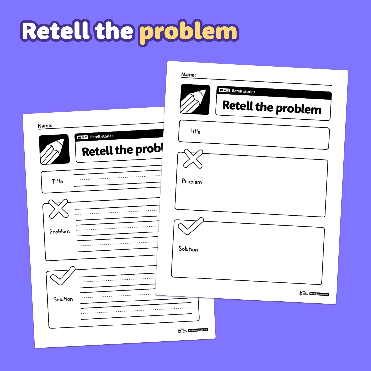 Printable PDF worksheets with story retelling activities for kindergarten students.