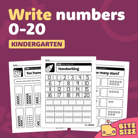 Write Numbers 0-20 Worksheets | K.CC.A.3