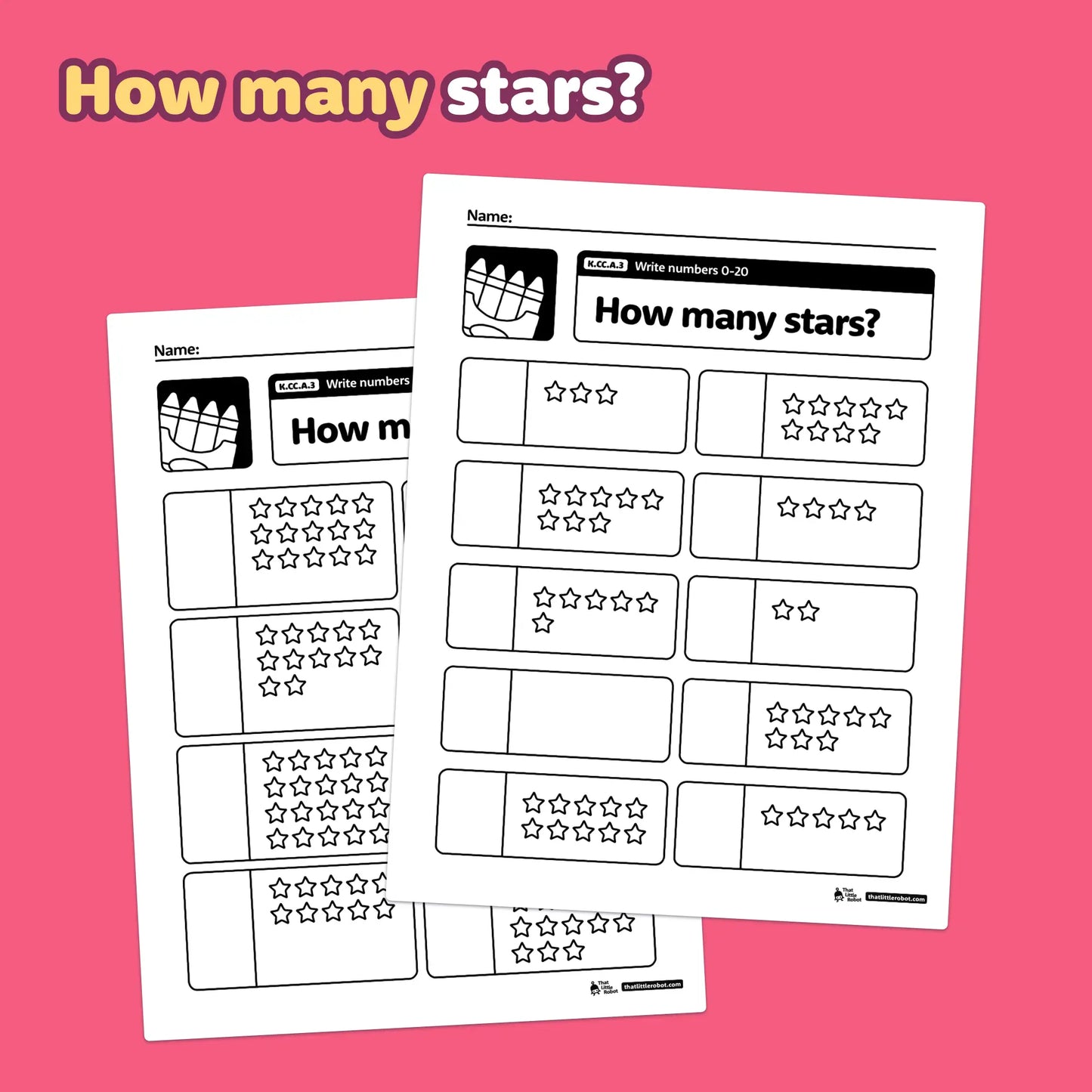 Write Numbers 0-20 Worksheets | K.CC.A.3