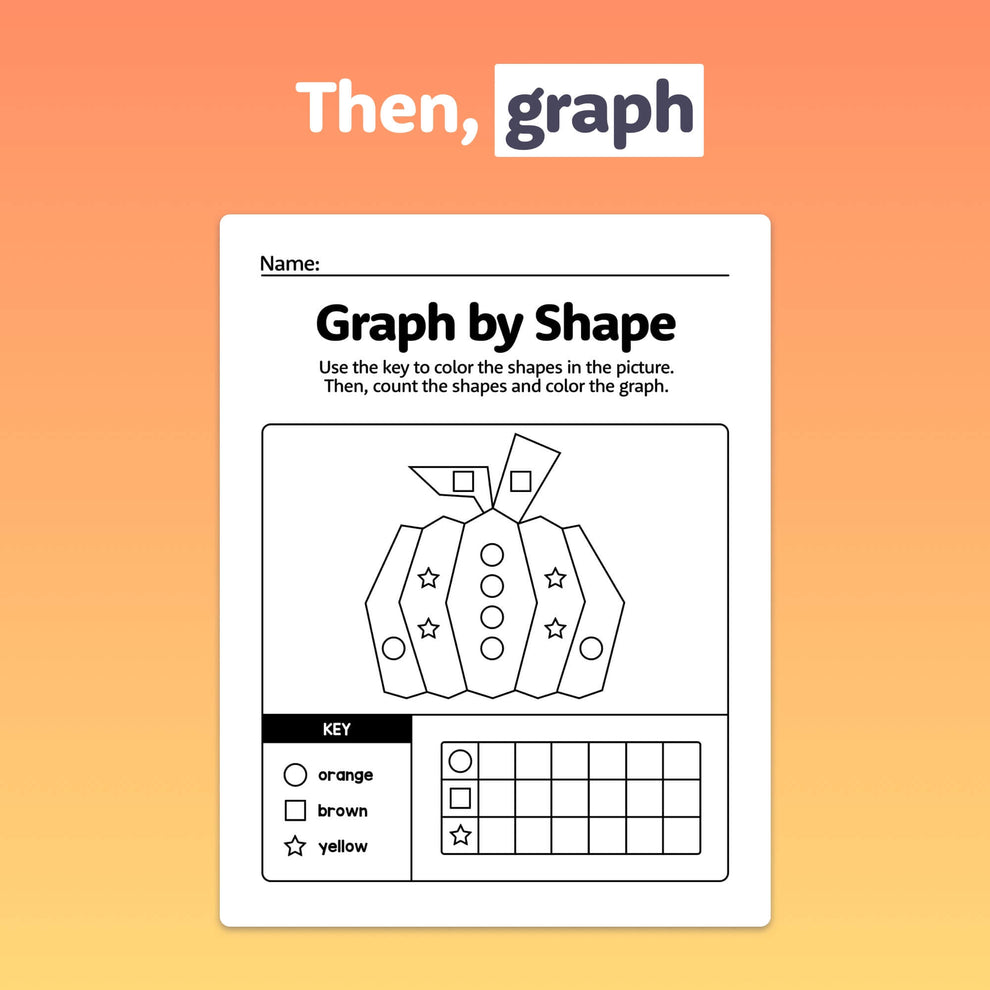 Autumn 2d Shapes: Color & Graph Worksheets (Printable PDF) – That ...