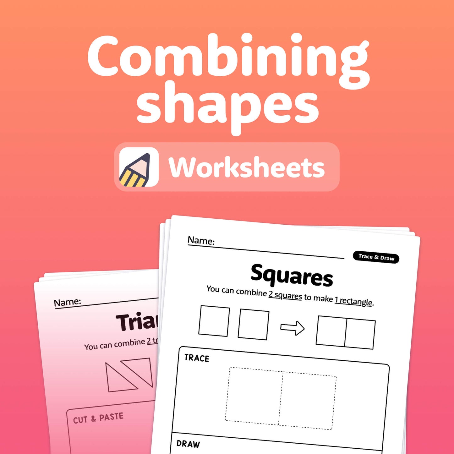 Combining Shapes Worksheets (Printable PDF) – That Little Robot