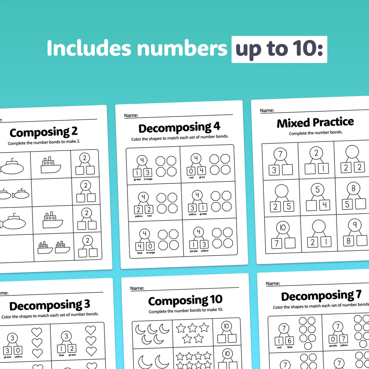 Decompose Template Compose & Decompose Worksheets (Printable PDF) – That Little Robot