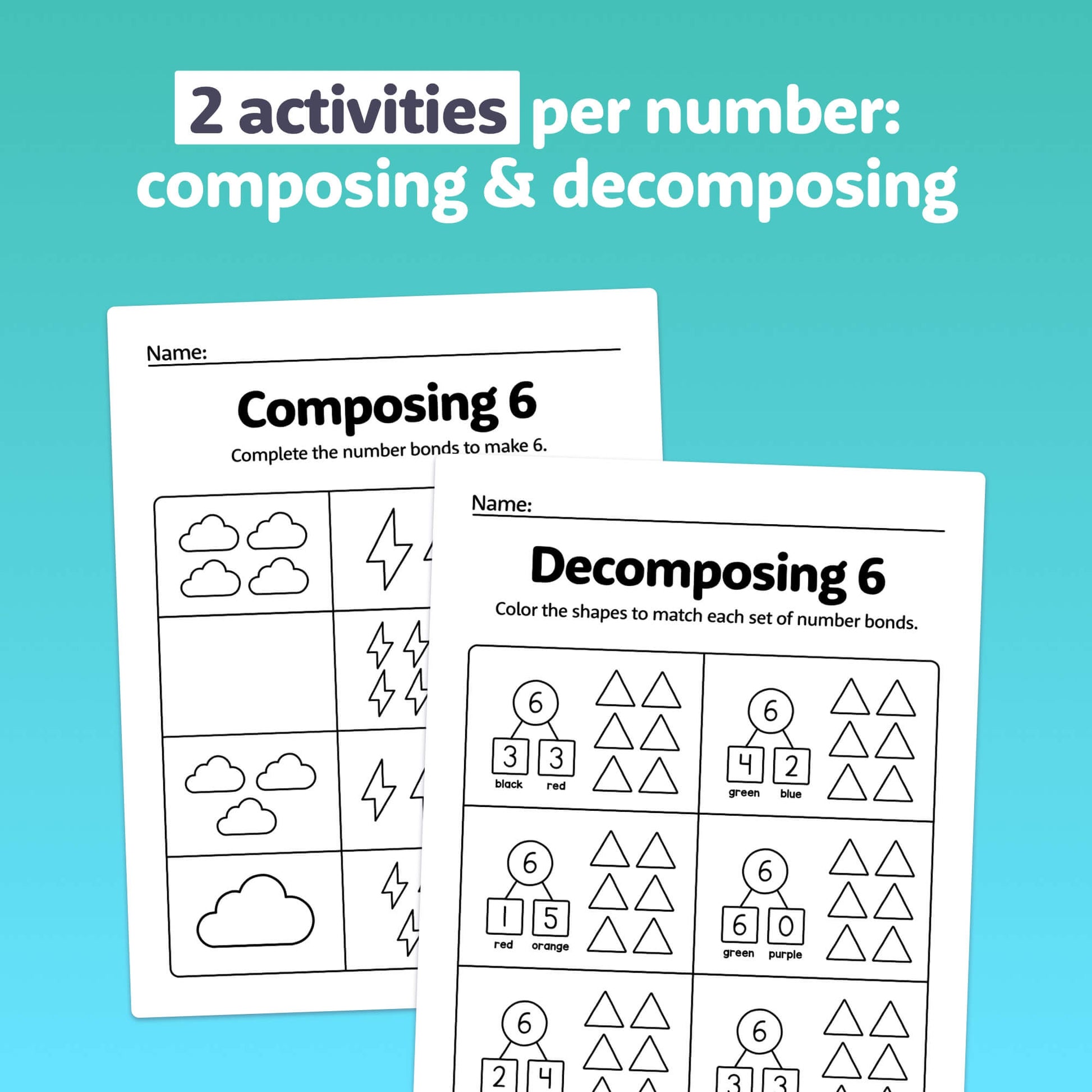 Composing and decomposing numbers printable