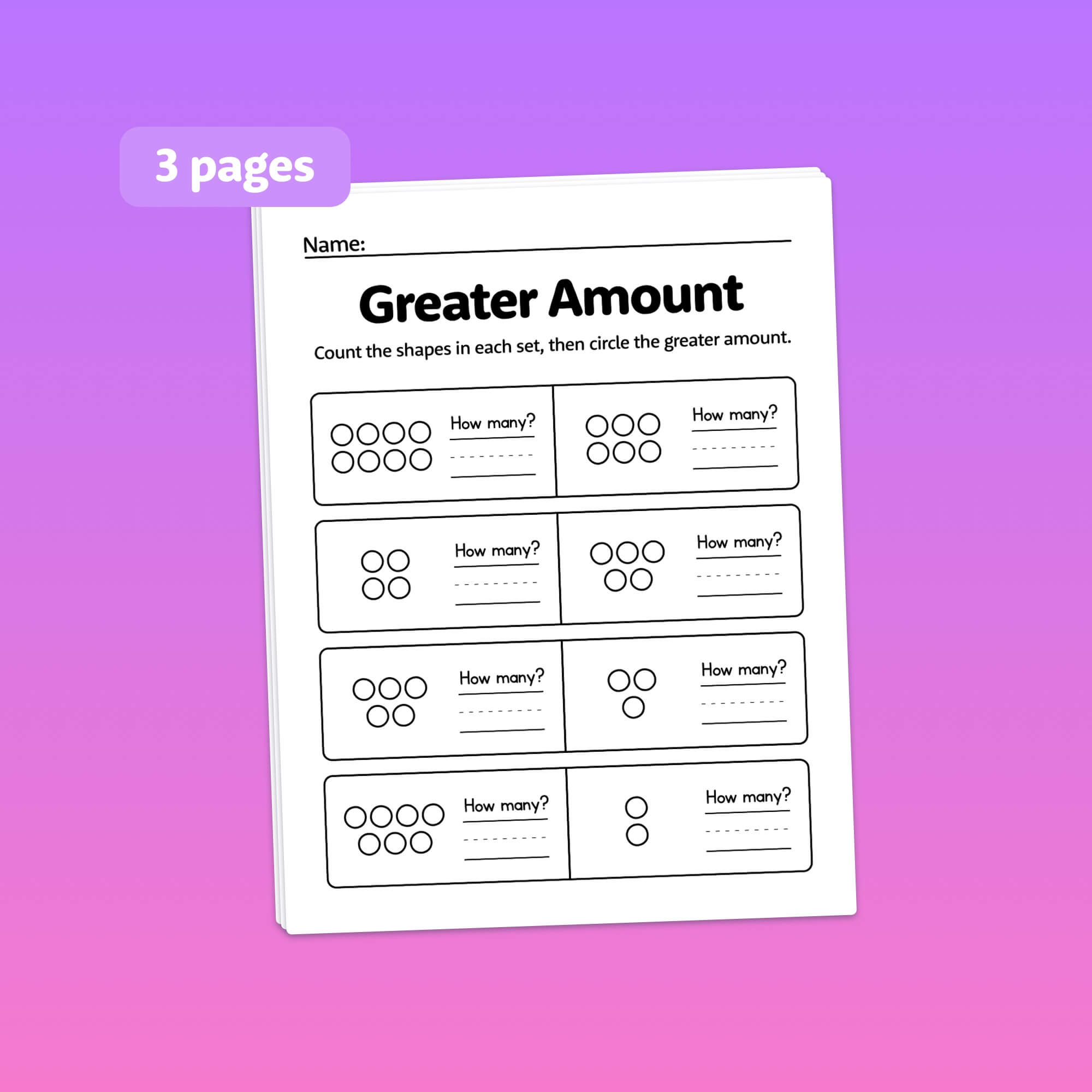 Comparing Sets Of Objects Worksheets Printable PDF That Little Robot Comparing sets of objects worksheets printable pdf that little robot